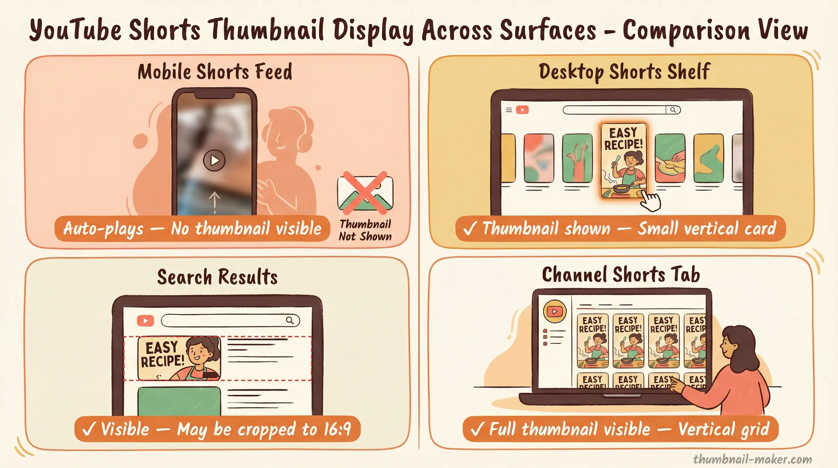 YouTube Shorts Thumbnail Display Across Surfaces